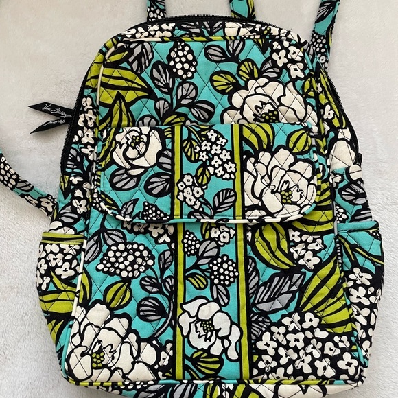 Vera Bradley Floral Backpack - Blue and Green 13x12 inches main image 12